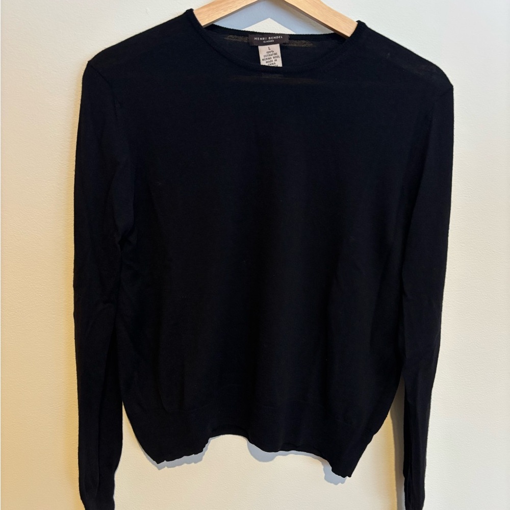 henri bendel Black Crew Neck Sweater